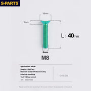 S-PARTS Countersunk Head series M8 L16-50mm Titanium Screws for Bike - Detail 45