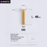 S-PARTS Countersunk Head series M8 L16-50mm Titanium Screws for Bike - Detail 52