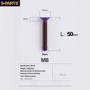 S-PARTS Countersunk Head series M8 L16-50mm Titanium Screws for Bike - Detail 55