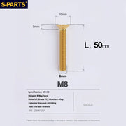 S-PARTS Countersunk Head series M8 L16-50mm Titanium Screws for Bike - Detail 56