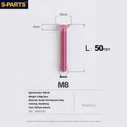 S-PARTS Countersunk Head series M8 L16-50mm Titanium Screws for Bike - Detail 57
