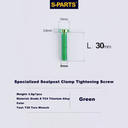Specialized SL6 / SL7 / SL8 / SL9 / Venge Titanium Seatpost Clamp Screws Seat Clamp Locking Screws Green
