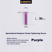 Specialized SL6 / SL7 / SL8 / SL9 / Venge Titanium Seatpost Clamp Screws Seat Clamp Locking Screws Purple