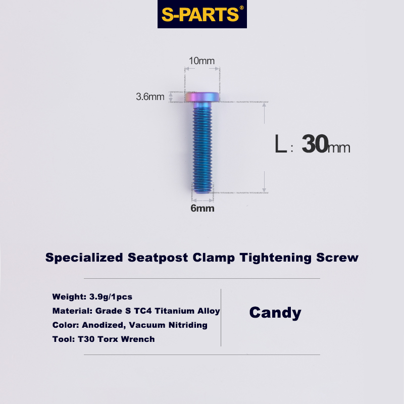 Specialized SL6 / SL7 / SL8 / SL9 / Venge Titanium Seatpost Clamp Screws Seat Clamp Locking Screws Candy