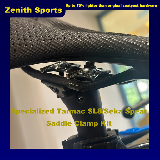 Specialized Tarmac SL8 / SL9 / Seka Spear Saddle Clamp Kit — Titanium / Aluminum — 15–21g