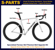 S-PARTS Specialized Tarmac SL9 Titanium Bolt Kit | Full Bike Ti Screw Upgrade Set for S-Works SL9 Road Frame