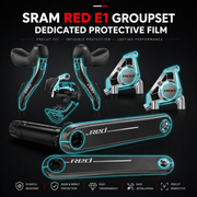 SRAM RED AXS 2024 Protection Film Kit — Road Bike Crankset / Brake Caliper / Rear Derailleur TPU Guard