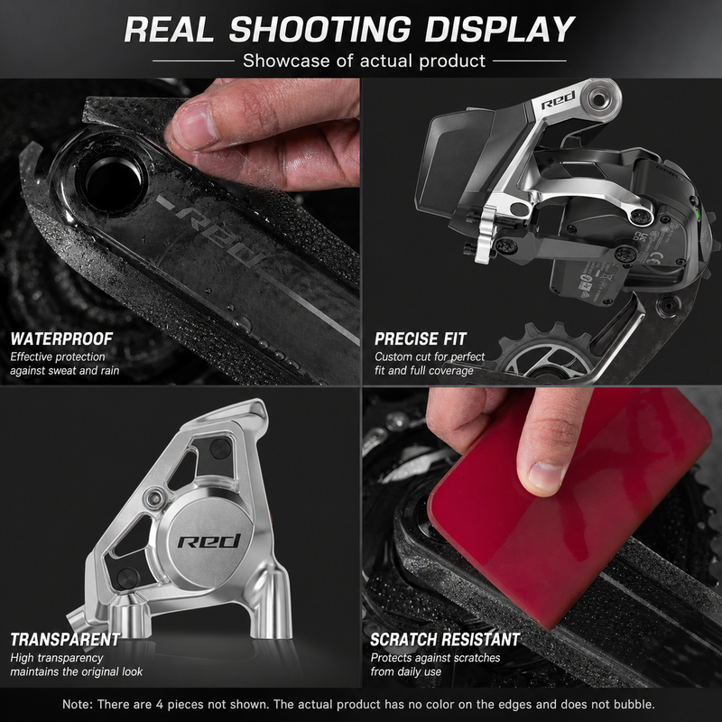 SRAM RED AXS 2024 Protection Film Kit — Road Bike Crankset / Brake Caliper / Rear Derailleur TPU Guard