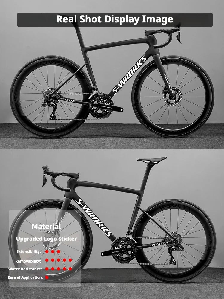 Tarmac SL8 Logo Decal Stickers 2 Downtube + 1 Headtube for Specialized S-Works