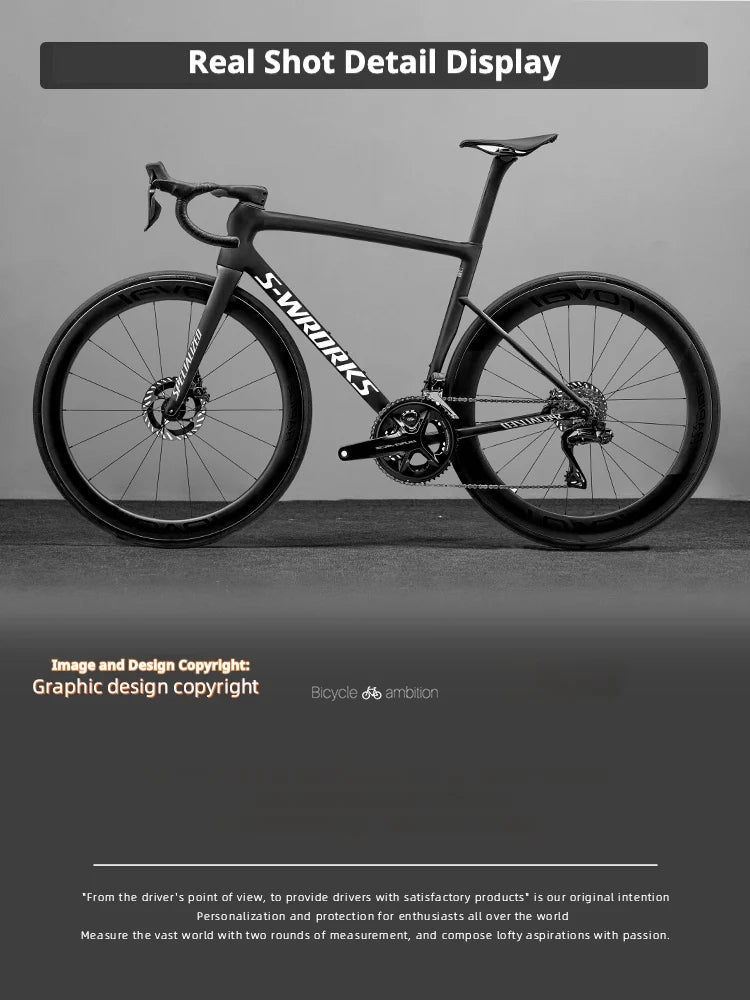 Tarmac SL8 Logo Decal Stickers 2 Downtube + 1 Headtube for Specialized S-Works