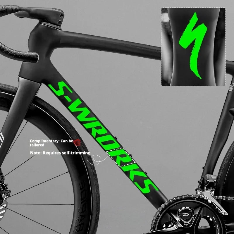 Tarmac SL8 Logo Decal Stickers 2 Downtube + 1 Headtube for Specialized S-Works Fluorescent Green 2 Down Tube + 1 Head Tube