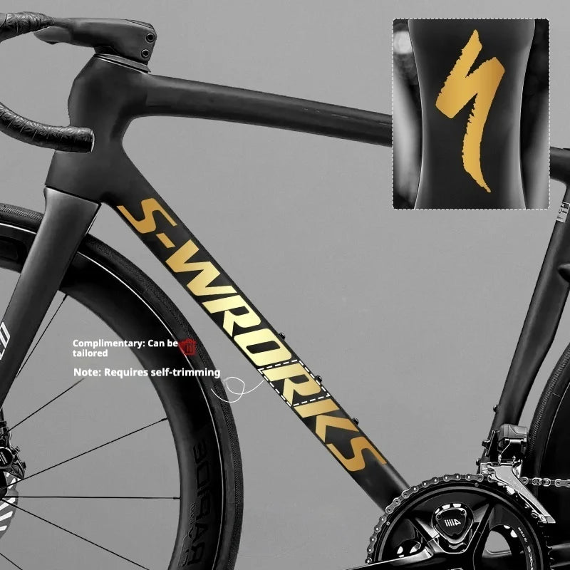 Tarmac SL8 Logo Decal Stickers 2 Downtube + 1 Headtube for Specialized S-Works Electroplated Gold 2 Down Tube + 1 Head Tube