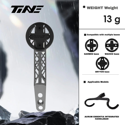TiNE Titanium Computer Mount for AURUM ESSENTIA Integrated Handlebar | Garmin Wahoo Bryton GPS