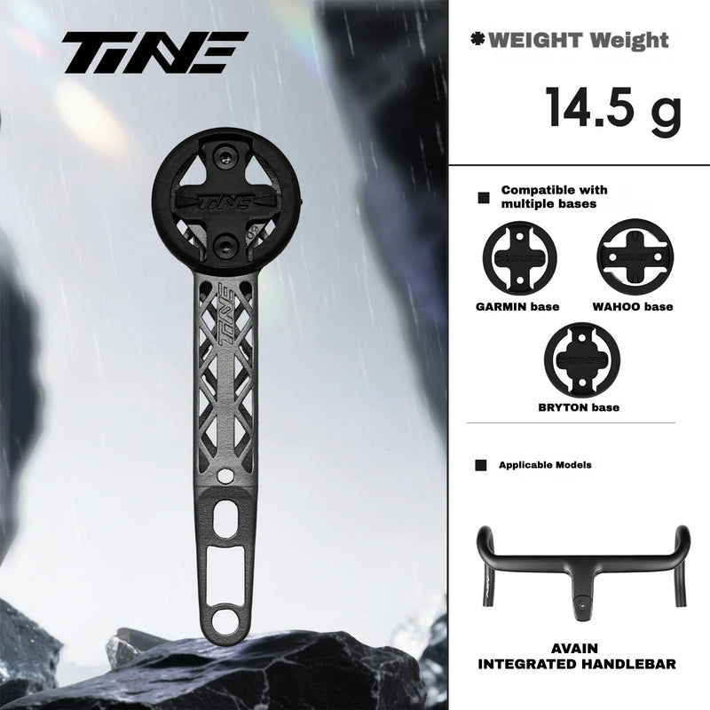 TiNE Titanium Computer Mount for AVAIN Integrated Handlebar | Garmin Wahoo Bryton GPS