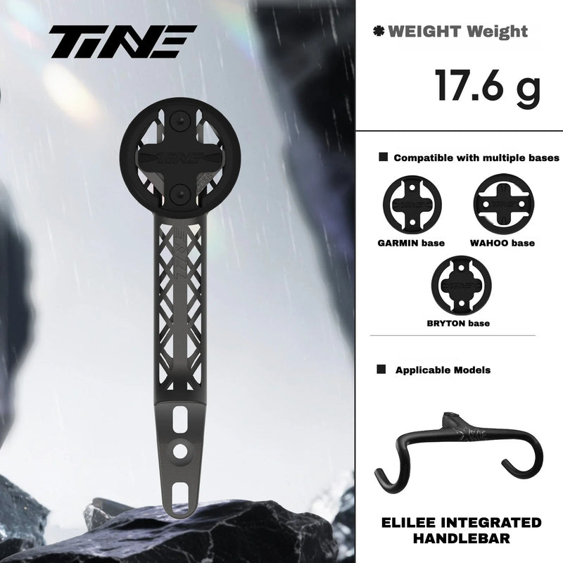 TiNE Titanium Computer Mount for ELILEE Integrated Handlebar | Garmin Wahoo Bryton GPS