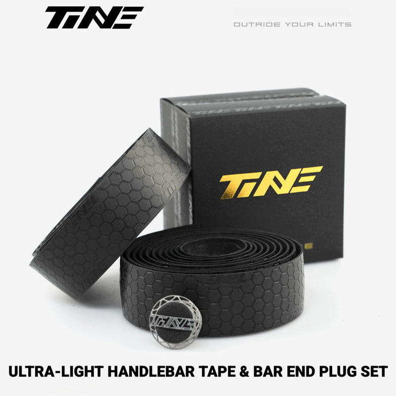TiNE Honeycomb Road Bike Handlebar Tape — 44g — Tape / Bar End Plug Options