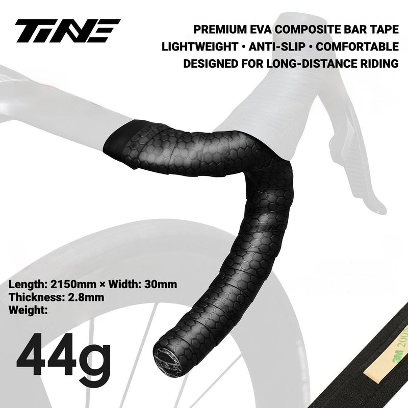 TiNE Honeycomb Road Bike Handlebar Tape — 44g — Tape / Bar End Plug Options Honeycomb Handlebar Tape
