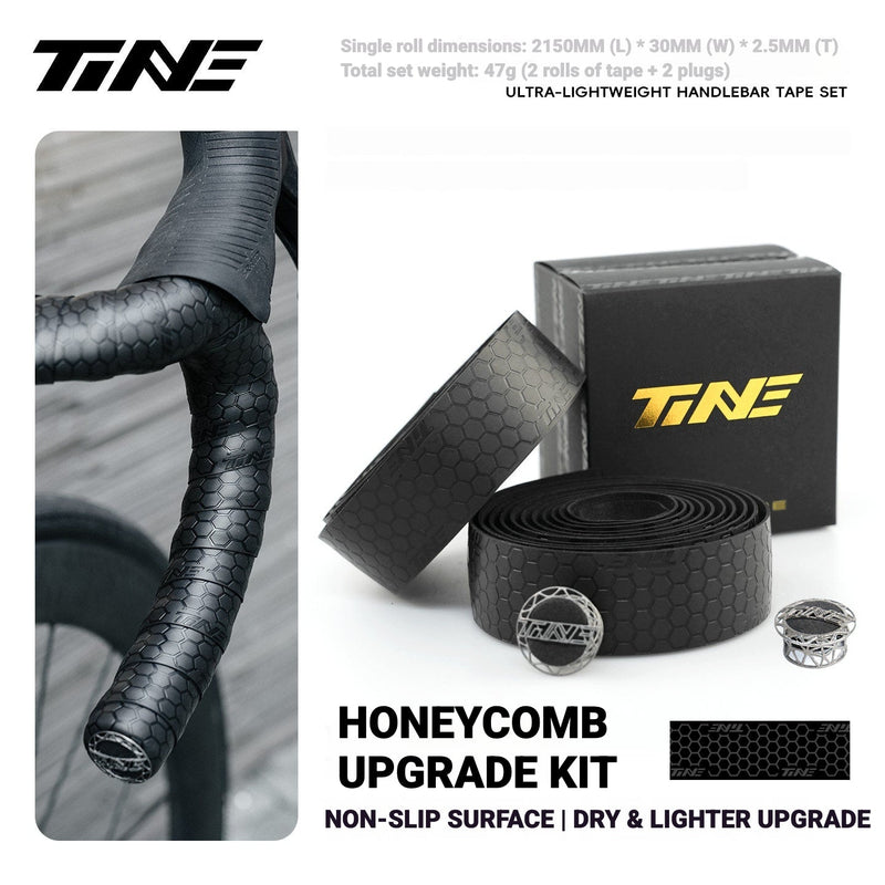TiNE Honeycomb Road Bike Handlebar Tape — 44g — Tape / Bar End Plug Options Honeycomb Handlebar Tape Kit