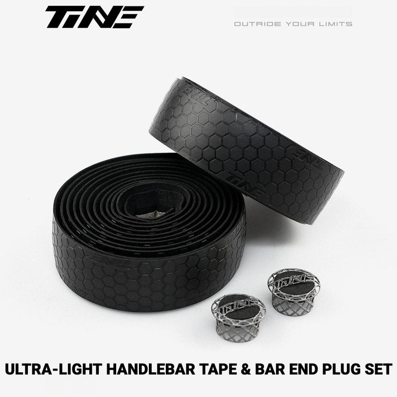 TiNE Honeycomb Road Bike Handlebar Tape — 44g — Tape / Bar End Plug Options