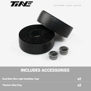TiNE Honeycomb Road Bike Handlebar Tape — 44g — Tape / Bar End Plug Options