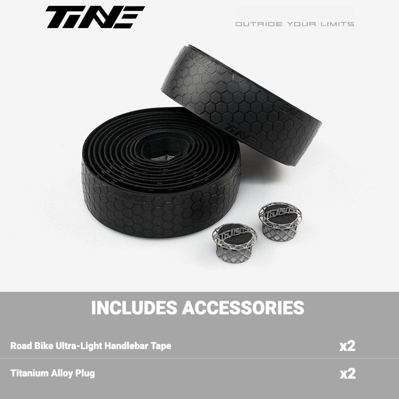 TiNE Honeycomb Road Bike Handlebar Tape — 44g — Tape / Bar End Plug Options