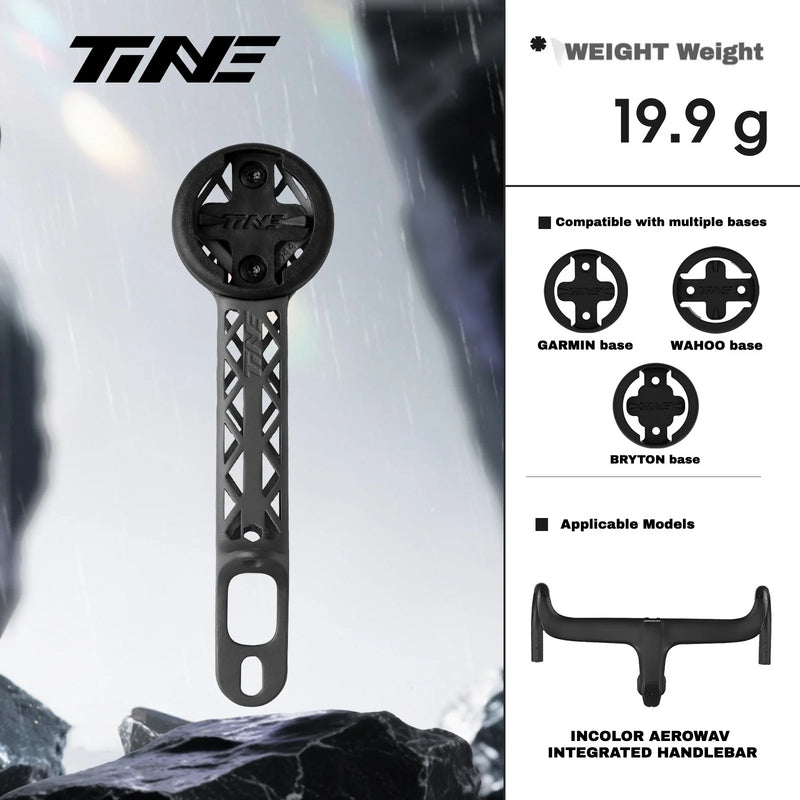 TiNE Titanium Computer Mount for INCOLOR AEROWAV AC1 Integrated Handlebar | Garmin Wahoo Bryton GPS