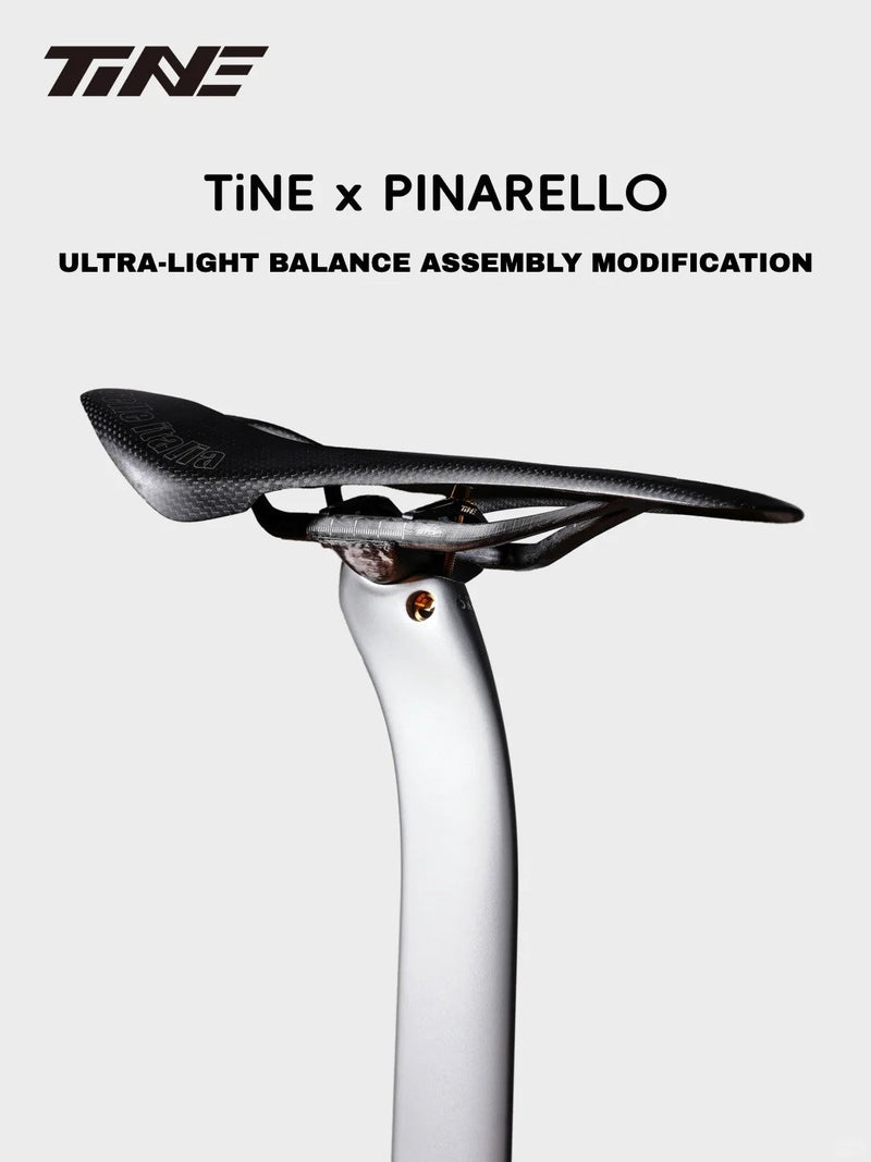 TiNE Pinarello F-Series / 2025 Seat Clamp Kit — 22.1g — Carbon Base + Titanium Bolts