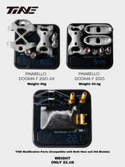 TiNE Pinarello F-Series / 2025 Seat Clamp Kit — 22.1g — Carbon Base + Titanium Bolts