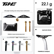 TiNE Pinarello F-Series / 2025 Seat Clamp Kit — 22.1g — Carbon Base + Titanium Bolts