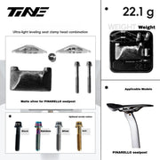 TiNE Pinarello F-Series / 2025 Seat Clamp Kit — 22.1g — Carbon Base + Titanium Bolts