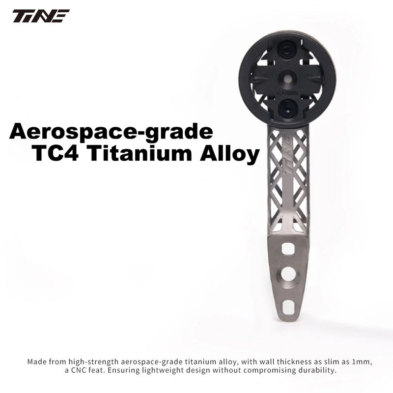 TiNE Ultra-Light Titanium Computer Mount for QUICK ZEPHYR Integrated Handlebar | Garmin Wahoo Bryton - Detail 4