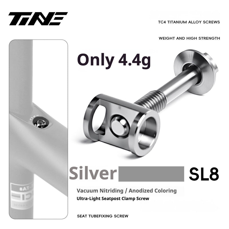 TiNE Specialized SL7 / SL8 / SL9 Titanium Seatpost Clamp Bolt — 3.5g / 4.4g SL8/SL9 Silver