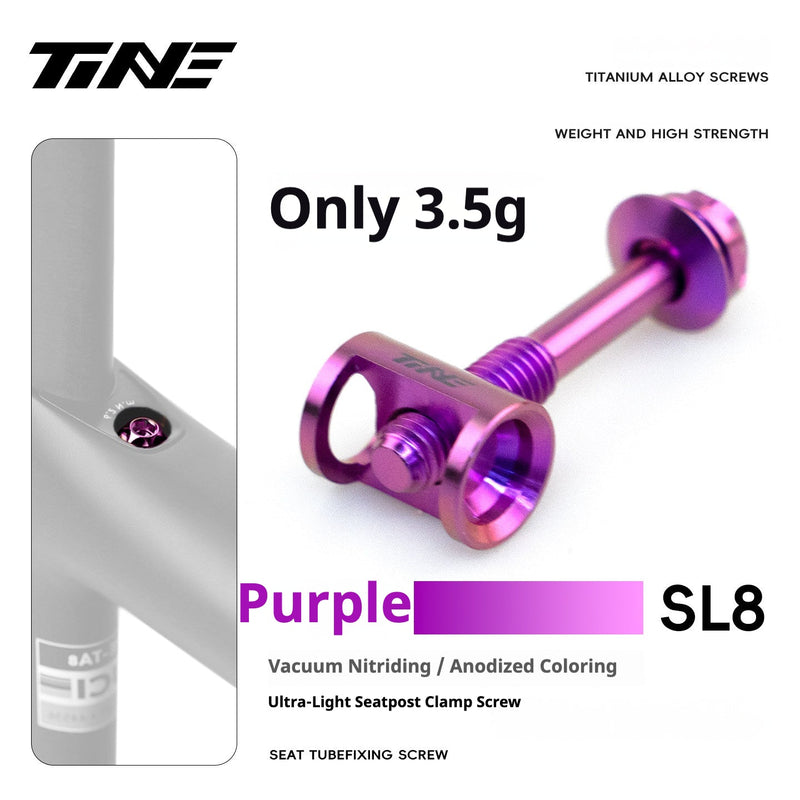 TiNE Specialized SL7 / SL8 / SL9 Titanium Seatpost Clamp Bolt — 3.5g / 4.4g SL8/SL9 Purple