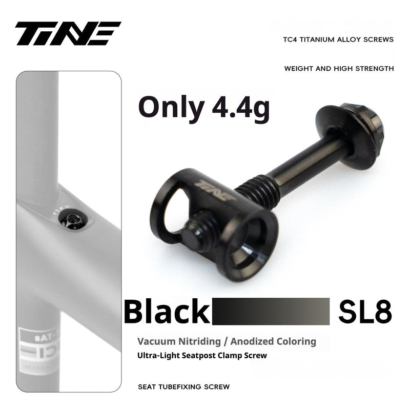 TiNE Specialized SL7 / SL8 / SL9 Titanium Seatpost Clamp Bolt — 3.5g / 4.4g SL8/SL9 Black