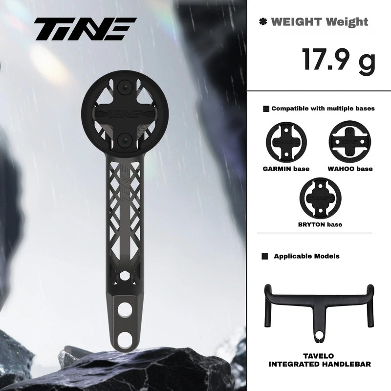 TiNE Titanium Computer Mount for TAVELO Integrated Handlebar | Garmin Wahoo Bryton GPS