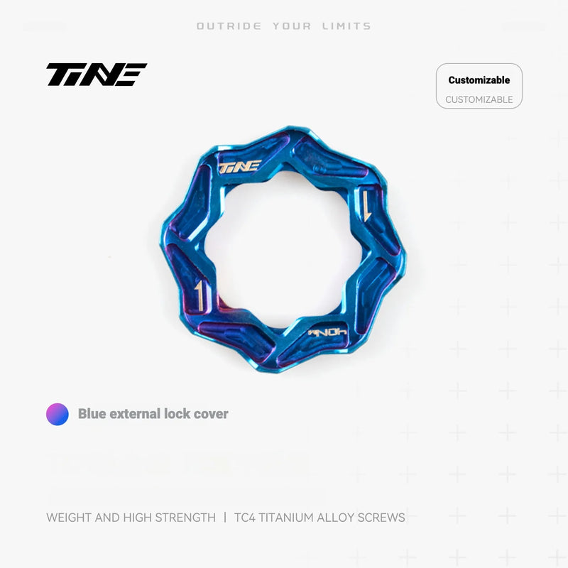 TiNE TC4 Titanium Center Lock Disc Brake Lockrings Blue