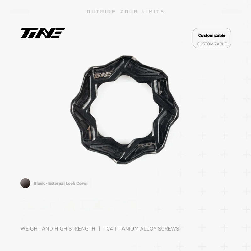 TiNE TC4 Titanium Center Lock Disc Brake Lockrings Black