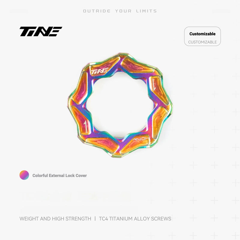 TiNE TC4 Titanium Center Lock Disc Brake Lockrings Rainbow