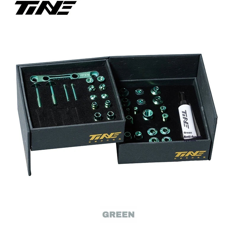 TiNE Titanium Bolt Kit Shimano Dura-Ace R9270 / Ultegra R8170 / 105 R7170 Green