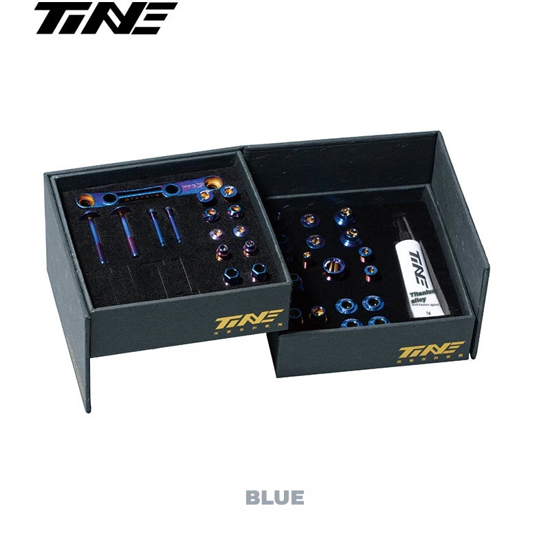 TiNE Titanium Bolt Kit Shimano Dura-Ace R9270 / Ultegra R8170 / 105 R7170 Blue