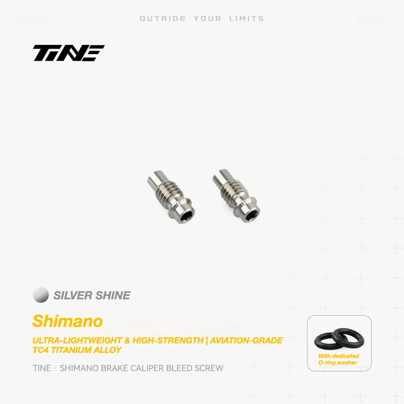 TiNE Titanium Brake Caliper Bleed Screw Shimano Hydraulic Disc Brakes Silver Shine