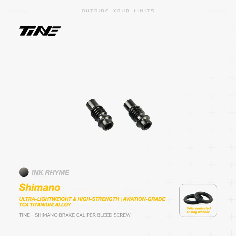 TiNE Titanium Brake Caliper Bleed Screw Shimano Hydraulic Disc Brakes Matte Black