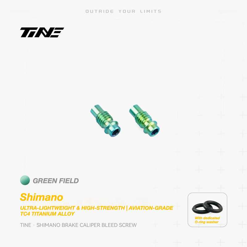 TiNE Titanium Brake Caliper Bleed Screw Shimano Hydraulic Disc Brakes Forest Green