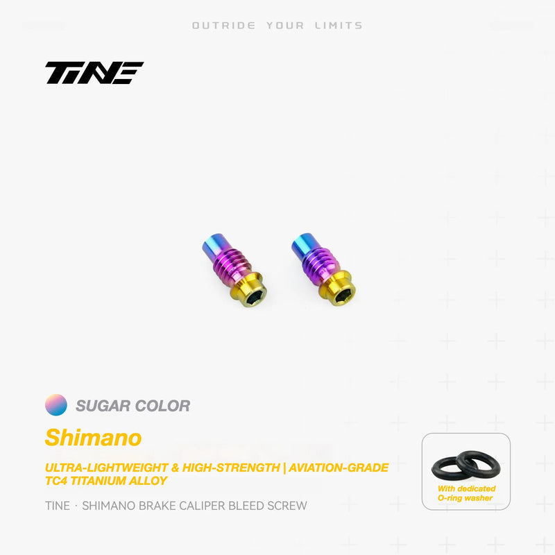 TiNE Titanium Brake Caliper Bleed Screw Shimano Hydraulic Disc Brakes Candy Oil Slick