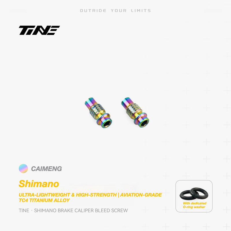 TiNE Titanium Brake Caliper Bleed Screw Shimano Hydraulic Disc Brakes Rainbow Oil Slick