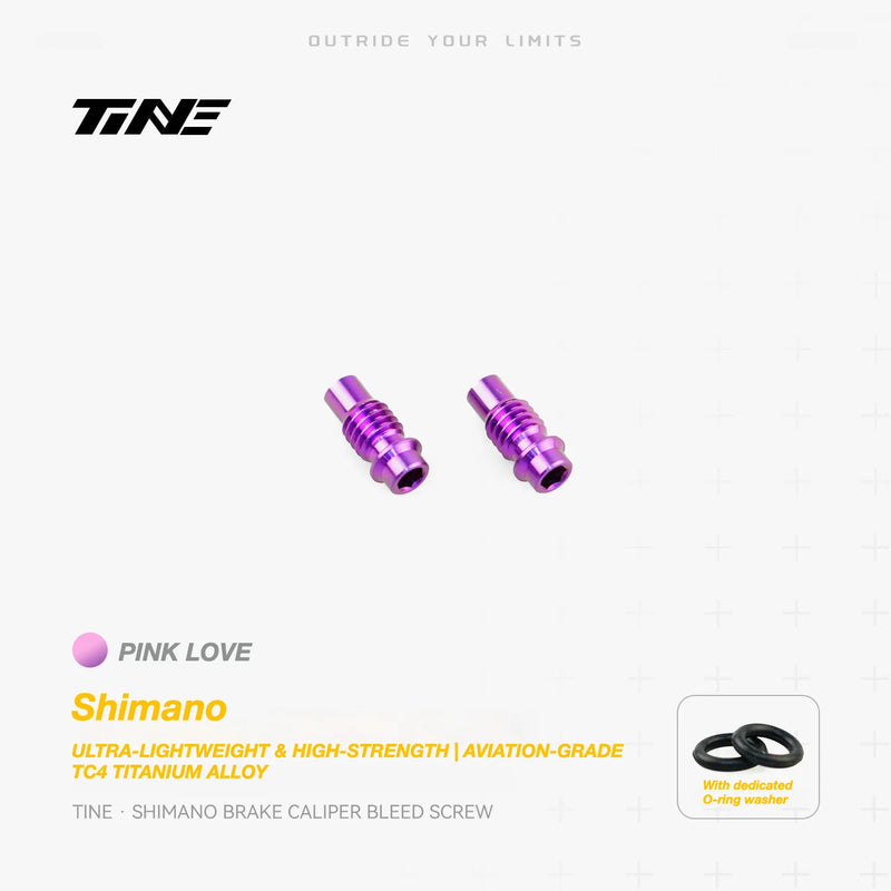 TiNE Titanium Brake Caliper Bleed Screw Shimano Hydraulic Disc Brakes Pink Love
