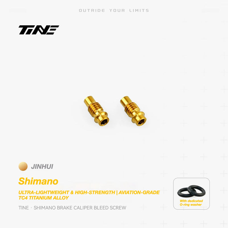 TiNE Titanium Brake Caliper Bleed Screw Shimano Hydraulic Disc Brakes Gold Glow