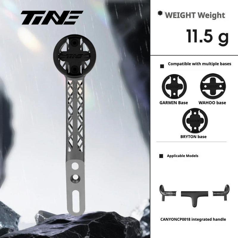 TiNE Titanium Computer Mount for CANYON CP0018 Integrated Handlebar | Lightweight Aero Cockpit Mount