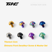 TiNE Titanium Front Derailleur Bolt and Washer Kit for Shimano Road Bikes