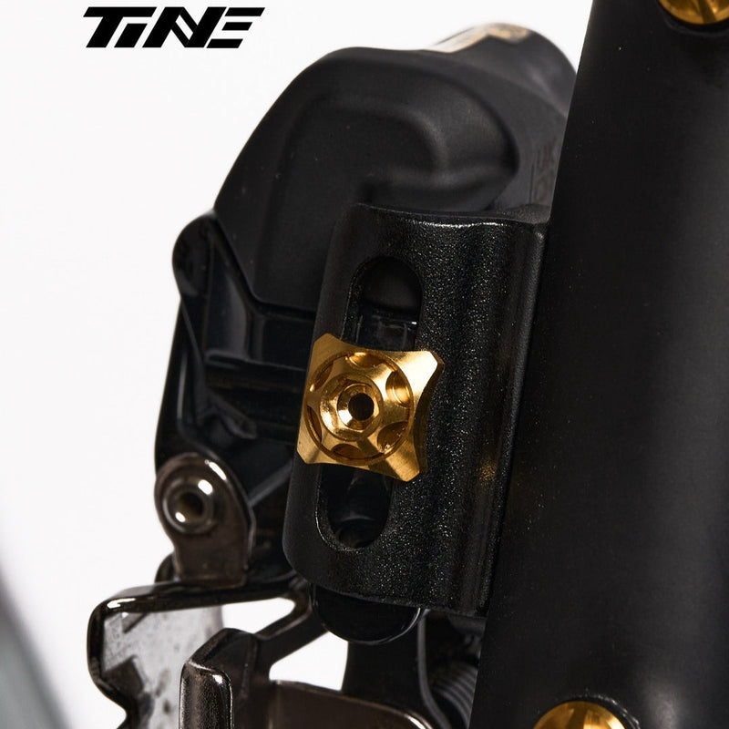 TiNE Titanium Front Derailleur Bolt and Washer Kit for Shimano Road Bikes